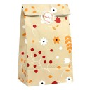 Pungi de hârtie pentru cadouri 12 buc 12 x 8 x 22 cm cu model vegetal Pungi Kraft pentru biscuiți și dulciuri cu autocolante de 3,5 cm 9