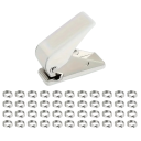 Punzonatrice professionale per freccette con 50 ali O-ring e accessori 6 x 5,2 x 2 cm strumento in acciaio inossidabile per il fissaggio delle alette 2