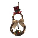 Pupazzo di neve LED in vimini natalizio 3