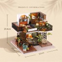 Puppenhaus 22 x 19 x 18,4 cm Miniatur LED Baukasten mit Möbeln Realistisches dekoratives Modell ohne Abdeckung Detailliertes beleuchtetes Minihaus 3