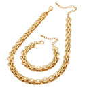 Purist Set Necklace 37.5+7 cm and Bracelet 16+5 cm Punk Large Link Chain Party Jewellery Gift for Women 1