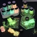 Purpurinas luminosas para resina epóxica Pigmentos para brillar en la oscuridad Colores metálicos Efectos UV Colores neón para rellenos 2