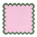 Puuvillainen pöytäliina 45,7 x 45,7 cm 100% puuvillaa Suuri neliö aaltoilevalla reunalla Kaksivärinen koristeellinen pöytäliina 5