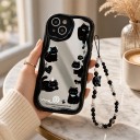 Puzdro na Samsung Galaxy S25 S s mačacím motívom Čierne mačky Ťažítko na ruku Materiál silikón a akryl Obal s mačkami 31