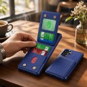 Puzdro na Samsung Galaxy S25+ S vyklápacím držiakom na kreditné karty Umelá koža Peňaženkové puzdro Obal na mobil s kapsou na karty 9