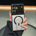 Puzdro na Samsung Galaxy S25 S vyklápacím stojanom Plná ochrana objektívu Polykarbonát a TPU Bezdrôtové nabíjanie Ochranný kryt 12