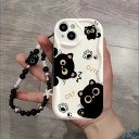 Puzdro na Samsung Galaxy S25 Ultra s mačacím motívom Čierne mačky Ťažítko na ruku Silikón a akryl Obal s mačkami 13