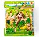 Puzzle 3D animali Cubi di legno con immagini 9 pz Sei immagini da assemblare da un unico set Temi fiabeschi per bambini 12,3 x 12,3 cm 1