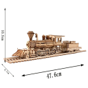 Puzzle 3D de madera Tren de vapor 47,6x10,5x6,7 cm Modelo de montaje 247 piezas Kit de construcción DIY Decoración de mesa Juguete para niños 5