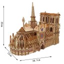 Puzzle 3D din lemn Catedrala Notre Dame 28,7 x 12 x 22 cm 239 piese Model tăiat cu laser Kit de construcție creativ DIY decor 2