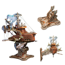 Puzzle 3D din lemn, model de navă spațială, kituri de construcție DIY, jucărie de navă spațială SF pentru copii și adulți, model de asamblare 4
