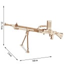 Puzzle 3D din lemn pistolă 60 × 14 × 21,5 cm 86 piese Model tăiat cu laser Asamblare manuală cu instrucțiuni 3D Replica realistă și decor pentru modelari 2