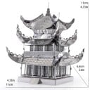 Puzzle 3D en métal Tour Yueyang 11 x 6,6 x 11 cm Modèle DIY Kit de construction Puzzle découpé au laser pour enfants et adultes Souvenir créatif 2
