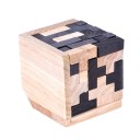 Puzzle 3D in legno a forma di cubo per bambini e adulti Gioco educativo con pezzi chiari e scuri di varie forme 6,8 x 6,8 x 6,8 cm 2