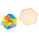 Puzzle 3D in legno dinosauri 18.5 x 16.5 cm Giocattolo educativo da assemblare per bambini Sostegno al pensiero Motricità Apprendimento divertente 5