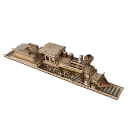 Puzzle 3D in legno treno a vapore 47,6x10,5x6,7 cm Modello da assemblare 247 pezzi Kit fai da te Decorazione da tavolo Giocattolo per bambini e adulti 2