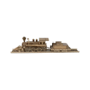 Puzzle 3D in legno treno a vapore 47,6x10,5x6,7 cm Modello da assemblare 247 pezzi Kit fai da te Decorazione da tavolo Giocattolo per bambini e adulti 4