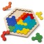 Puzzle din hexagon din lemn 2