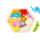 Puzzle en bois 3D animaux 18,5 x 16,5 cm Jouet éducatif pour enfants Développement de l'intelligence Apprentissage précoce Amusement créatif de construction 3