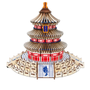 Puzzle en bois 3D Temple du Ciel 25,3 x 25,3 x 21,5 cm 275 pièces Modèle découpé au laser en bois naturel Kit créatif DIY décoration 1