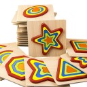 Puzzle en bois à emboîter formes géométriques 4