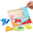 Puzzle en bois à encastrer pour enfants - monde aquatique 2