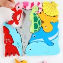 Puzzle en bois à encastrer pour enfants - monde aquatique 4