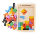 Puzzle en bois pour enfants à partir de 3 ans Pièces colorées en carrés assemblées dans un cadre Développement de la dextérité et de l'imagination 27 2