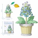 Puzzle Flower Blue Bells in Beige Pot 10 × 6 cm Decoration Made of Plastic Building Blocks 2