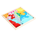 Puzzle infantil de madera con forma de mundo acuático 3