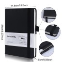 Quaderno a punti 21 x 14,5 cm Quaderno rigido con 160 pagine Adatto per pianificazione, journaling e scrittura creativa Elastico e fermaglio per penna 2