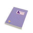 Quaderno senza righe con 96 pagine bianche e copertina a motivo a quadretti con etichetta e immagine come blocco note e taccuino per idee e piani 6