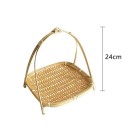 Quadratischer Bambusgewebter Korb 24 cm Multifunktionaler Organizer für Küche und Haushalt Einlagiger Aufbewahrungskorb für Lebensmittel 2