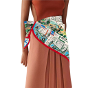 Quadratisches modisches Tuch Multifunktionales Tuch für Kopf, Hals und Körper Sommertrend Damenaccessoire Französische Riviera Stil 5