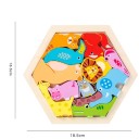 Quebra-cabeças 3D de madeira animais 18.5 x 16.5 cm Brinquedo educativo para crianças Desenvolvimento da inteligência Aprendizagem precoce Diversão 6