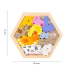 Quebra-cabeças 3D de madeira animais da quinta 18.5 x 16.5 cm Brinquedo educativo para crianças Quebra-cabeças colorido Desenvolvimento da lógica 2