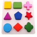 Quebra-cabeças 3D de madeira com peças coloridas para crianças para praticar a motricidade fina e o reconhecimento de formas Placa com buracos 1