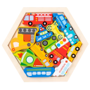 Quebra-cabeças 3D de madeira veículos 18.5 x 16.5 cm Brinquedo educativo criativo para crianças Desenvolvimento da inteligência Aprendizagem precoce 1