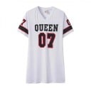 QUEEN 07 sportmez stílusú póló mini ruha rövid ujjú V-nyakú alkalmi sportruha Utcai ruházat szabadidős használatra 3