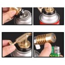 Quemador de cocina de metal dorado para flambear sobre cartucho de gas con regulación de llama, 10,5 cm 3