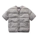 Quilted Gilet with Short Sleeves and No Collar, Full-Length Zip Fastening, Lined with Diagonal Pockets on the Sides Unisex 5