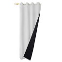 Quiltede 100% mørklægningsgardiner vinduesisolerende støjreducerende gardiner vinter tykke gardiner med ringophæng dobbeltlags isolerende gardin 132 x 213 cm 4