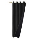 Quiltede 100% mørklægningsgardiner vinduesisolerende støjreducerende gardiner vinter tykke gardiner med ringophæng dobbeltlags isolerende gardin 132 x 213 cm 3