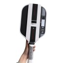 Racchetta da pickleball con forma allungata Completamente incapsulata Spessore 16 mm Nucleo in schiuma TFP Nera con bordo bianco Per allenamento 2