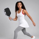 Racchetta da pickleball con forma allungata Completamente incapsulata Spessore 16 mm Nucleo in schiuma TFP Nera con bordo bianco Per allenamento 6