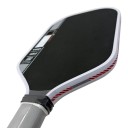 Racchetta da pickleball con forma allungata Completamente incapsulata Spessore 16 mm Nucleo in schiuma TFP Nera con bordo bianco Per allenamento 4