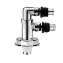 Raccord T rotatif double pour évacuation de sol de lave-linge, chromé, adaptateur universel pour tuyau de lave-vaisselle et broyeur de déchets 1