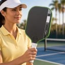 Rachetă de pickleball din carbon cu cadru cinetic de generația a 5-a Nucleu de 16 mm Amortizare a șocurilor Neagră cu margine verde Pentru antrenament 4
