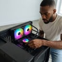 Răcire cu apă CPU Teucer AIO radiator cu lichid RGB iluminare Radiator 240 mm 2 ventilatoare Bază din cupru Pentru Intel LGA1700 și AMD AM5 5
