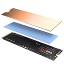 Răcitor SSD din aluminiu 73 x 24 mm cu pad termic din silicon și benzi elastice de prindere pentru plăcile SSD de desktop 2